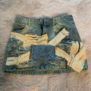all shades of denim mini skirt - 1/1 unique item - size US 0